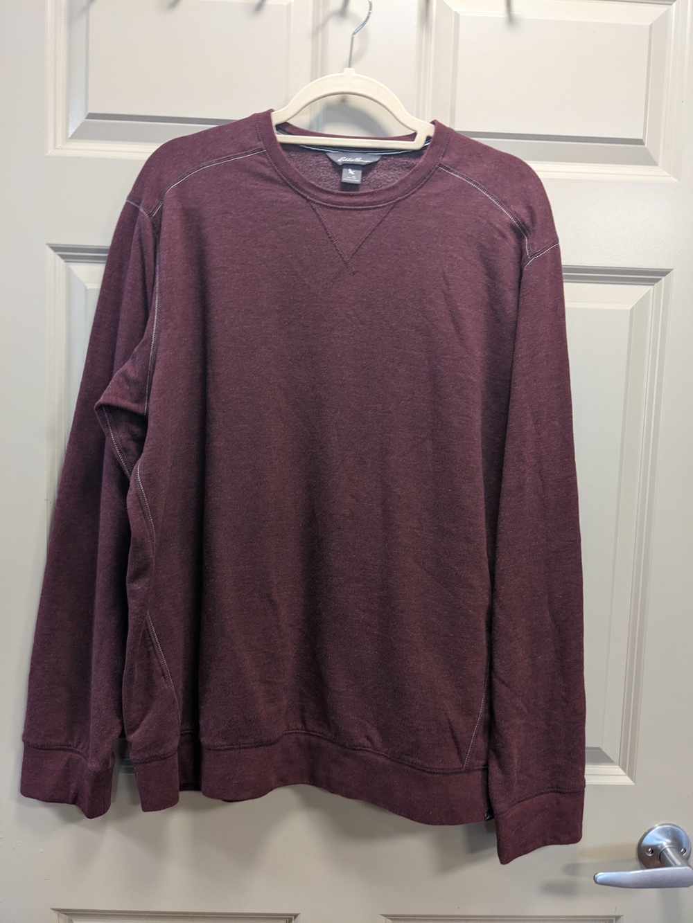 Eddie Bauer Men's Burgundy Crewneck Pullover Sweatshirt Size TL